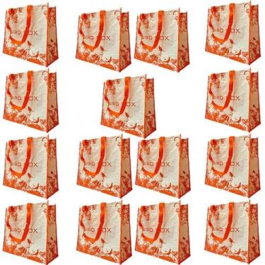 Imagem de Bolsa Ecobag Retornavel Kit 15 Uni Saco Resistente Compras Mercado Dob