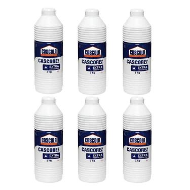 Imagem de Cola Líquida Branca Escolar Extra Forte 1kg 6 Unidades - Cascorez