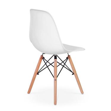 Imagem de Kit Mesa Luiza 135cm Branca 4 Cadeiras Eiffel Pé Escuro Branco