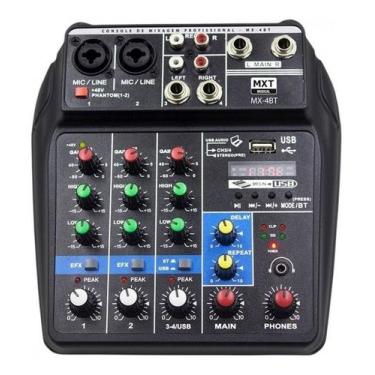 Imagem de Mesa de som mx4bt com 4 canais, efeito e phantom power mxt