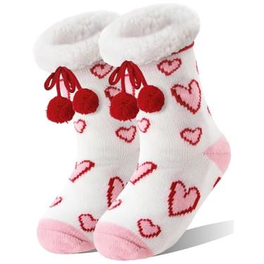 Imagem de MOGGEI Meias femininas felpudas de pelúcia quentes e fofas de inverno grossas térmicas aconchegantes, Branco, G