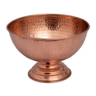 Imagem de Champanheira Balde de Gelo Funda com Pé sem Alça 5L em Cobre Puro para Bebidas Metal Arte