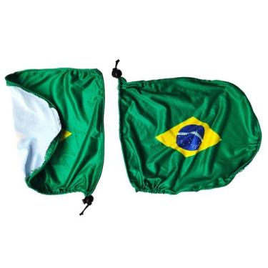 Imagem de Par De Capa Retrovisor De Carro Bandeira Do Brasil Copa do Mundo Elást