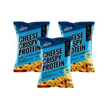 Imagem de Kit 3 snack proteico salgadinho e whey protein requeijão 50g - SHARK P