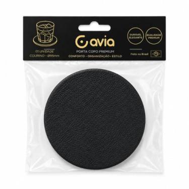 Imagem de Kit 06 Porta Copos Premium Preto material sintético Acessório Mesa 95m