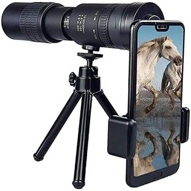 Imagem de Telescópios monóculos, telescópio monocular com suporte para telefone e tripé, observação de pássaros, partidas de futebol, para viagens, telescópio monóculo super telefoto de 4K 10 300X40 mm, shows - pequena surpresa