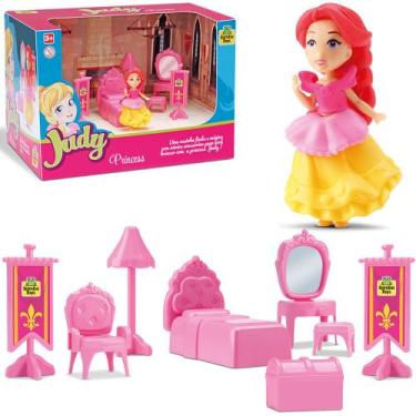 Casinha De Boneca Barbie Rosa Mdf Com 41 Mini Móveis Montada em