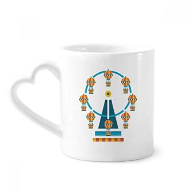 Imagem de Incrível caneca engraçada com ilustração de roda gigante do parque café cerâmica copo de coração de vidro