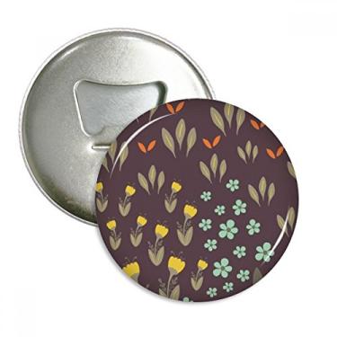 Imagem de Abridor de garrafas de tinta de flor marrom com ímã de geladeira emblema multifuncional