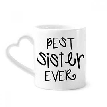 Imagem de Family Love Bless Best Sister Quotes Caneca de café cerâmica copo de coração de vidro