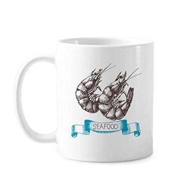 Imagem de Caneca de cerâmica com tema de marisco e camarão, organização, cerâmica, café, porcelana, utensílio de mesa