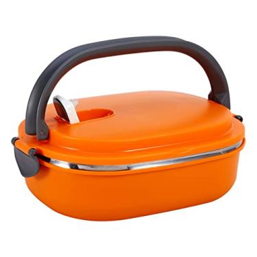 Imagem de Caixas de Bento, Recipiente de caixa de comida térmica, Aço inoxidável Isolado Armazenamento de Alimentos Jantar Jantar Lancheira/Bento Isolado Para Piquenique Escola