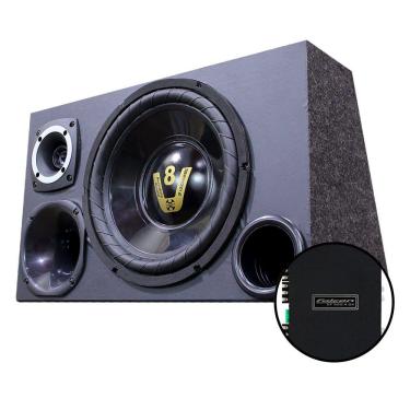 Imagem de Caixa Trio Som Carro Automotivo Completa Modulo Amplificador