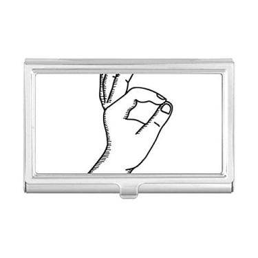 Imagem de OK Gesture Line Desenho Padrão Cartão de Visita Caixa Carteira Bolso