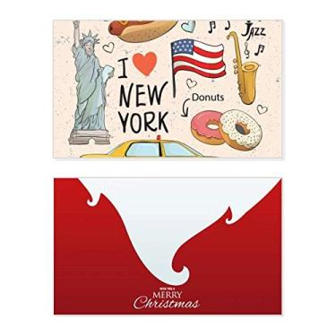 Imagem de I Love New York Hot Dog Donuts America Texi Holiday Holiday Merry Christmas Congrats Card Christmas Letter Message