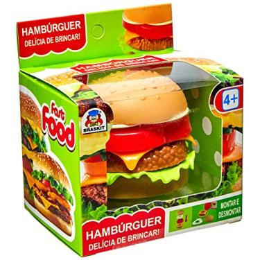 Imagem de Brincando De Casinha Fast Food Hamburguer Braskit Multicor