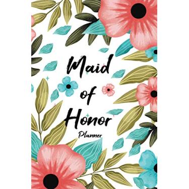 Imagem de Maid Of Honor Planner: Wedding Planner & Organizer - Monthly And Weekly Appointment Tracker With MOH Duty Checklist Vendors Party Planner - Watercolor Purple Flower