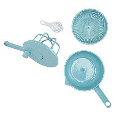 Imagem de Escorredor de Vegetais Desidratador Manual de Salada de Frutas Giratório de Plástico Seguro e Fácil Escorredor de Lava-louças (Azul)