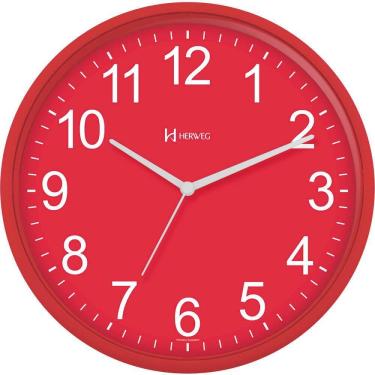 Imagem de Relógio de Parede Herweg 660111-269 Redondo Quartz 26cm Vermelho