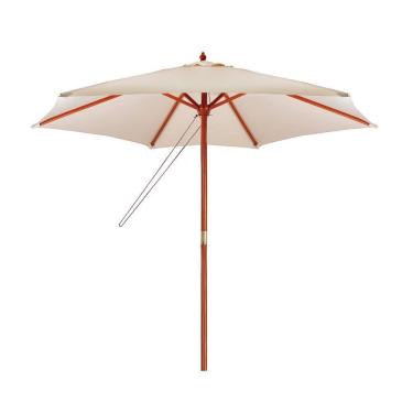 Imagem de Ombrelone Madeira 2,4 Metros Bege Poliéster Fps 35 Mor
