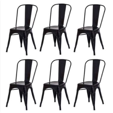 Imagem de Conjunto 6 Cadeiras Tolix Iron - Design - Preta