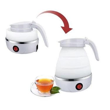 Imagem de Chaleira Elétrica Dobrável Jarra Bule Silicone 600W 110v 600ml Portátil