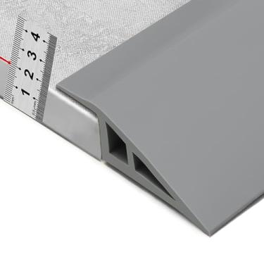 Imagem de BNELL Tira de acabamento de borda de carpete e piso, tira de transição de piso de PVC autoadesiva, transições de limite adequadas para altura limite inferior a 20 mm (6,56 FT_cinza)