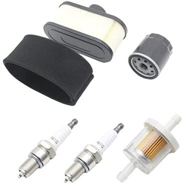 Imagem de Kit de manutenção completo de substituição para trator de cortador de grama com motor Kawasaki de 4 tempos - Inclui filtro de ar 11013-7047, filtro de óleo 49065-7007, filtro de combustível, velas de