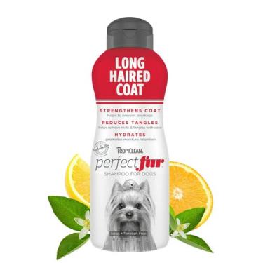 Imagem de Shampoo Para Cães Tropiclean Perfect Fur Detangling 480 Ml De Pêlo Lon