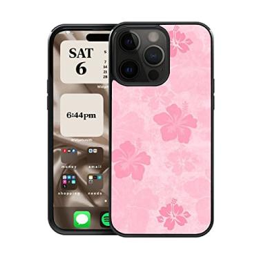 Imagem de CREFORKIAL Linda capa de telefone rosa rosa tropical vibes flor para iPhone 14 Pro Max, capa dura para iPhone 14 Pro Max capa protetora fina à prova de choque macio TPU amortecedor de alumínio rígido