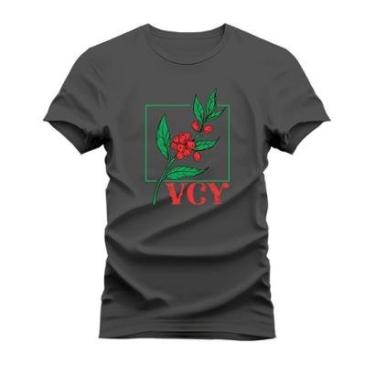 Imagem de Camiseta Plus Size Estampada 100% Algodão Unissex T-shirt Confortável Café V C Y-Unissex