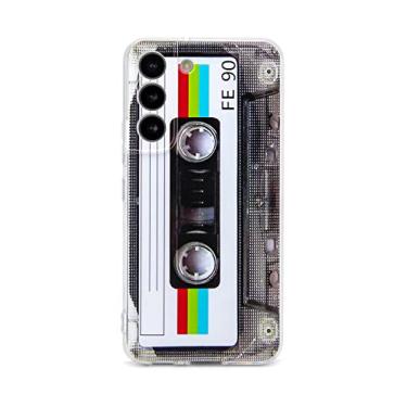 Imagem de FAteamll Capa para Galaxy S22 à prova de choque à prova de arranhões com TPU macio bumper retrô fita cassete capa compatível com Samsung Galaxy S22