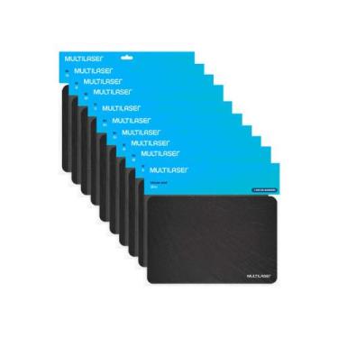 Imagem de Mouse Pad Preto Sem Estampa Minimalista Multilaser Novo e Lacrado Kit 