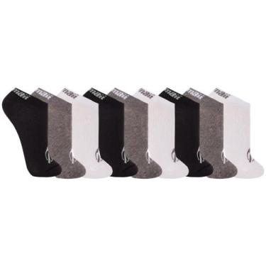 Imagem de 9 Pares De Meias Cano Curto Mormaii Masculina Básica Lisa, G 38-43, Mi