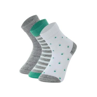 Imagem de 3 Pares De Meias Cano Médio Infantil Kids Bebe Mash De Algodão Cotton,