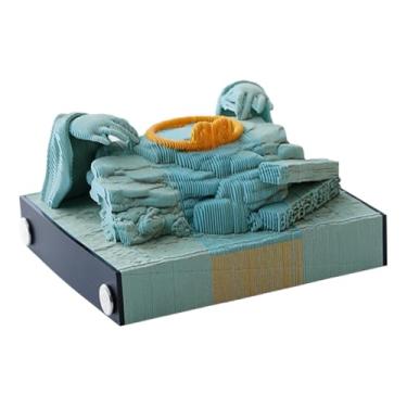 Imagem de Calendário 3D 2025, calendário criativo Wukong, bloco de notas de arte 3D, bloco de notas faça você mesmo, escultura em papel, para decoração de escritório em casa, presente de Natal (pulseira de ouro