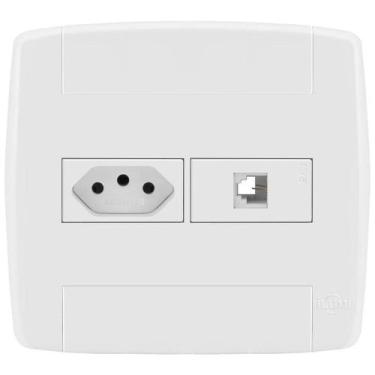 Imagem de Conjunto 1 Tomada 20A + 1 Tomada Rj11 4X4 - Ilumi Lev