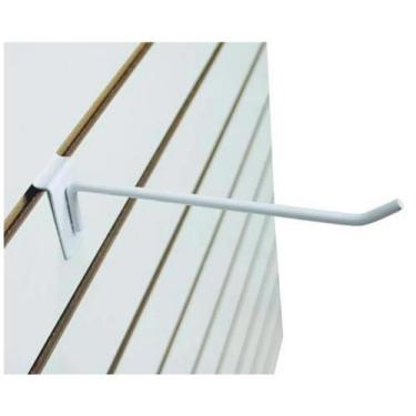 Imagem de 50 Ganchos P/ Painel Canaletado De 10cm Branco - REI DA UTILIDADE