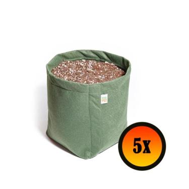 Imagem de 5 Vasos De Plantas De Feltro 11 Litros - King Pot, Verde