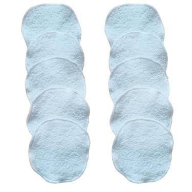 Imagem de Kit 10 Ecopads Limpeza Pele Atoalhado Algodão Diam 8cm Branco