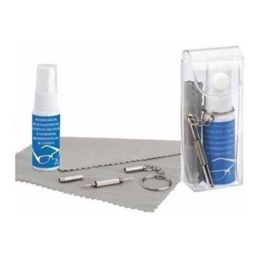 Imagem de Kit Limpeza Restaurador Lente Óculos Chave Flanela Spray - oem