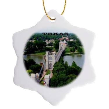 Imagem de 3dRose Ponte Waco no Texas Ornamento de floco de neve