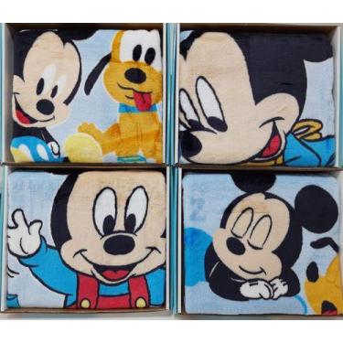 Imagem de Cobertor Luxo Bebe Raschel Disney Baby Jolitex Mickey Manta, Azul-aço,
