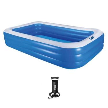 Imagem de Piscina Inflável Retangular Azul 540 Litros 180 Cm Pvc com Bomba Vg+ -