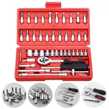 Imagem de Kit Jogo De Soquetes Chave Catraca 46 Peças Com Estojo - Smart
