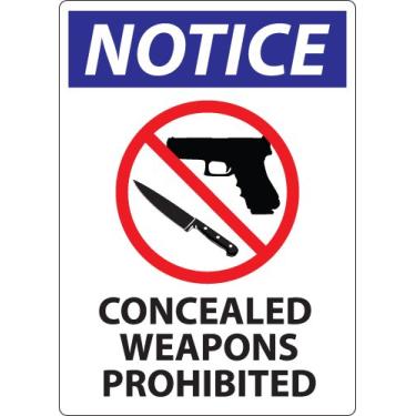 Imagem de Zing Green Products 1813 Placa de plástico reciclado "Aviso armas ocultas proibidas", 25,4 cm de comprimento, 17,8 cm de largura