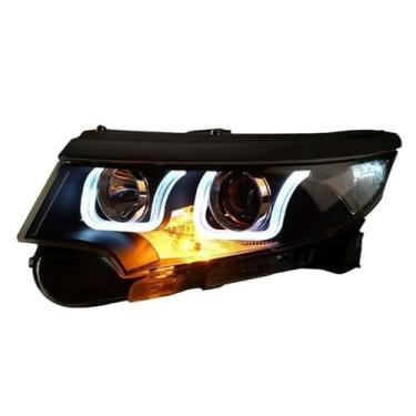 Imagem de Faróis de estilo de carro compatíveis com Ford Edge 2012-2014 Farol LED DRL Hid Head Lamp Angel Eye Bi Xenon Beam Acessórios(Headlight Xenon)