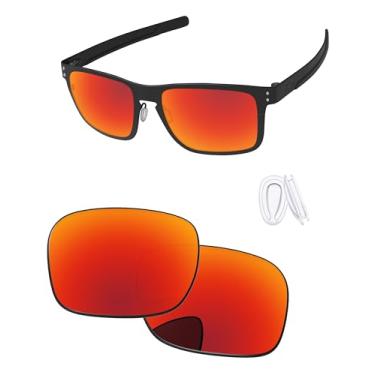 Imagem de PapaViva Lentes de reposição para Oakley Holbrook Metal OO4123 Fire Red - Escudo, Não Polarizado, Vermelho Fogo, 100% UV Proteção, Clássico, Unissex