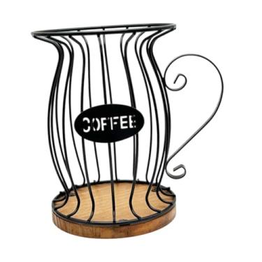 Imagem de JISADER Cesta porta-filtro de café, organizador de armazenamento de cápsulas de café para aquecimento de casa, cozinha, decoração de casa, Preto