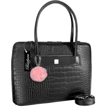 Imagem de Bolsa Feminina Notebook Pasta Maleta Chaveiro Pompom Fashion - Bárbara